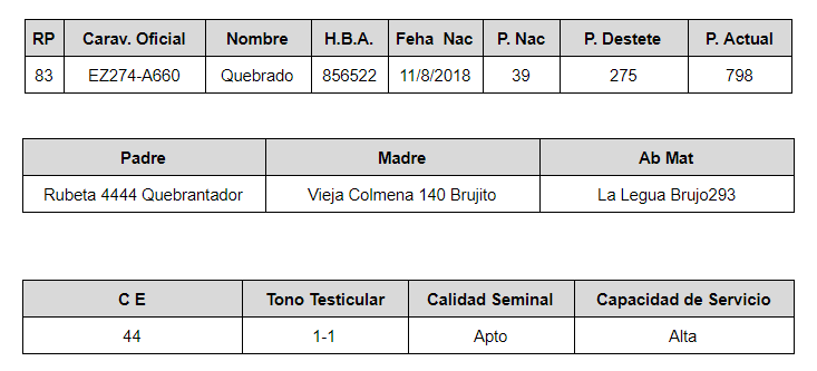 LOTE 12 – R.P. 83 QUEBRADO